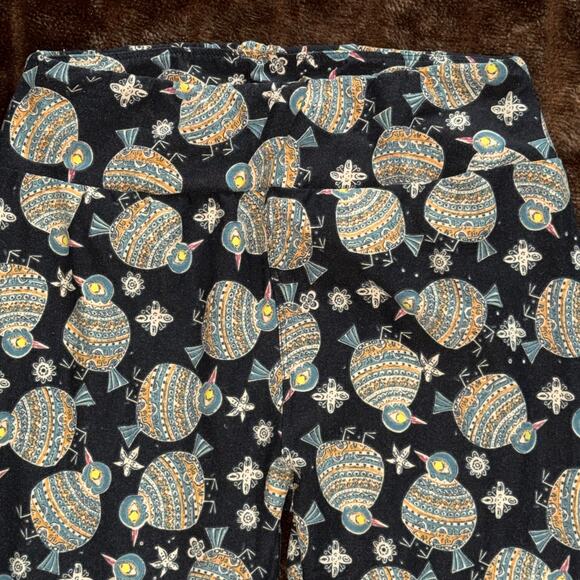 LULAROE OS Chubby Patterned Bird Print Stretch Leggings Pull-On Pants NICE! - Picture 7 of 7